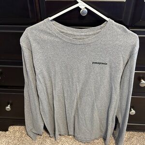 Patagonia Heather Gray Long Sleeve Crew Tee